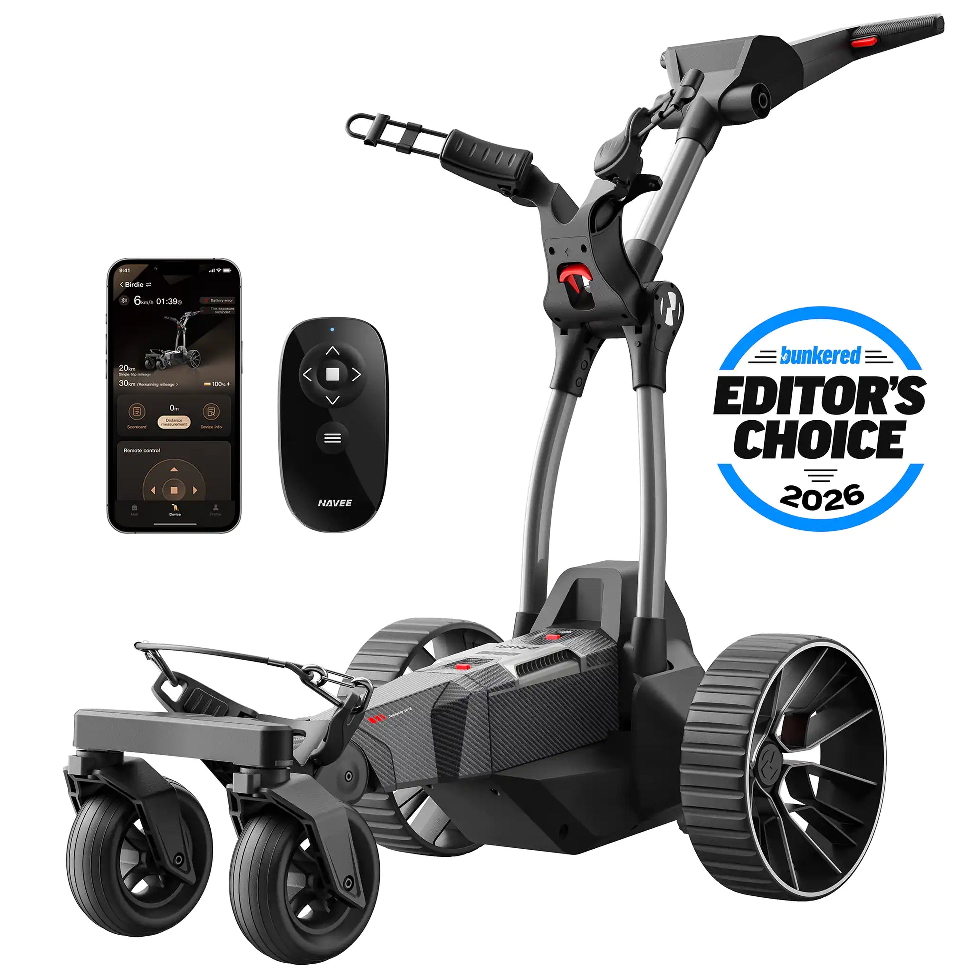 NAVVEE Birdie 3 Remote Golf Trolly - Bunkered Editor's Choice 2026