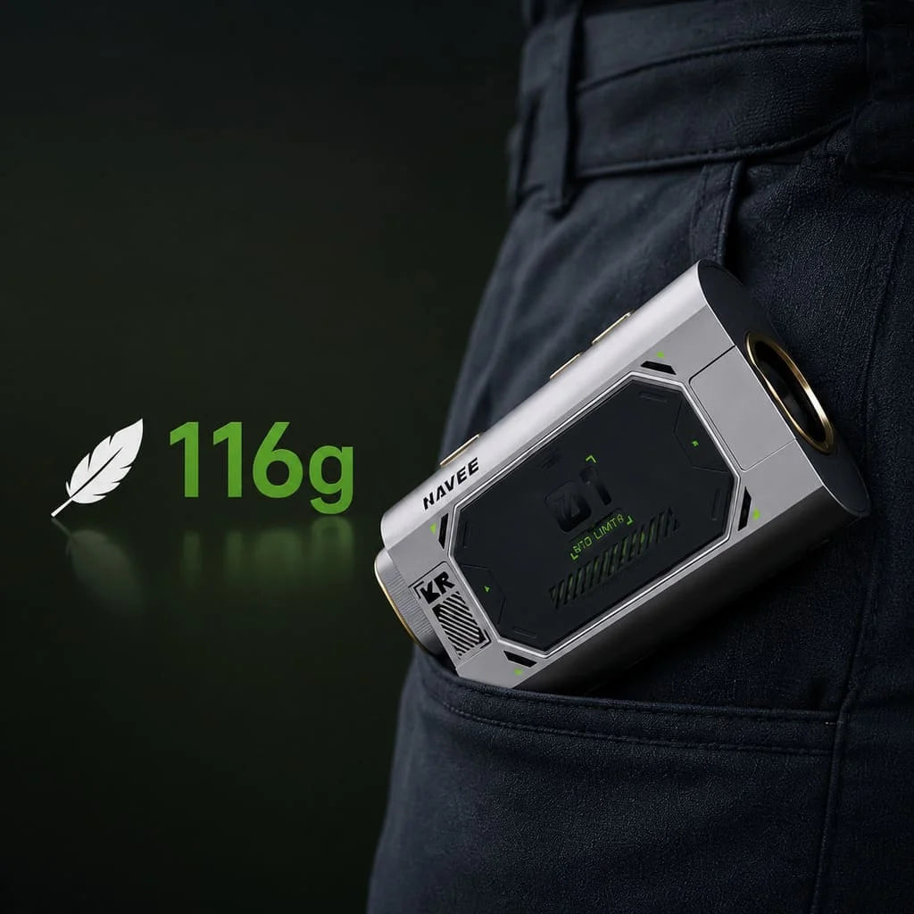 NAVEE MINI Rangefinder showing it only weighs 116 grams